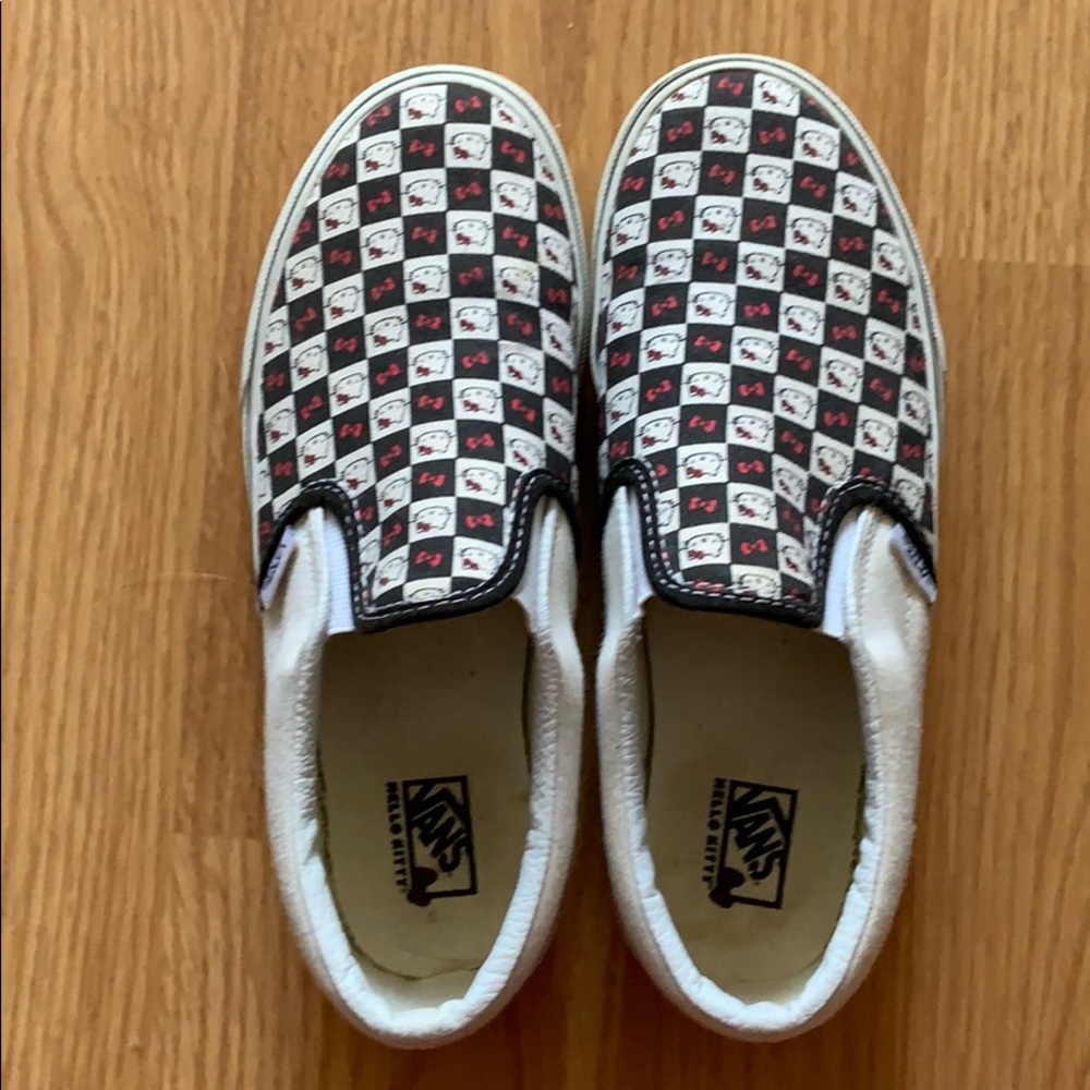 hello kitty X vans slip-ons
